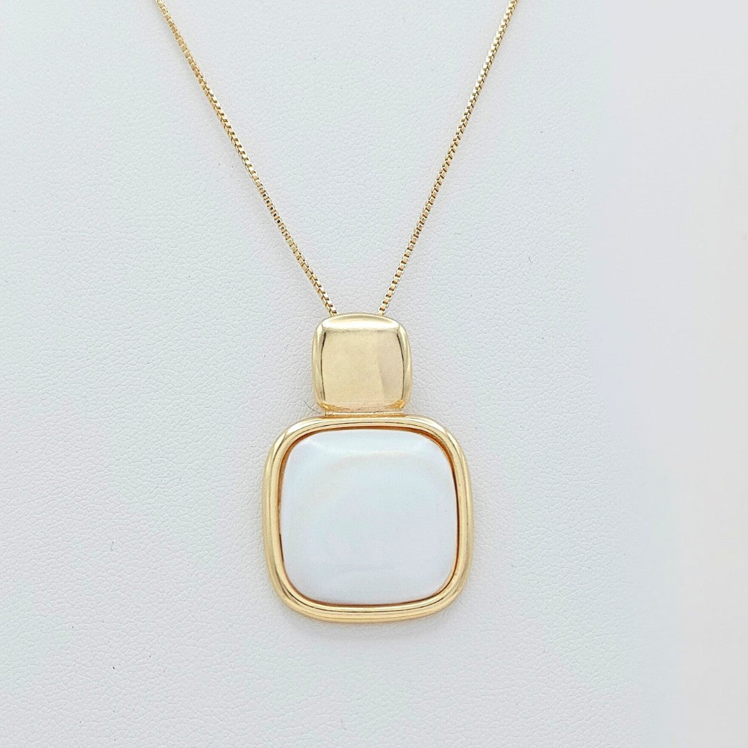 Collar Basic cuadrado duo Madreperla