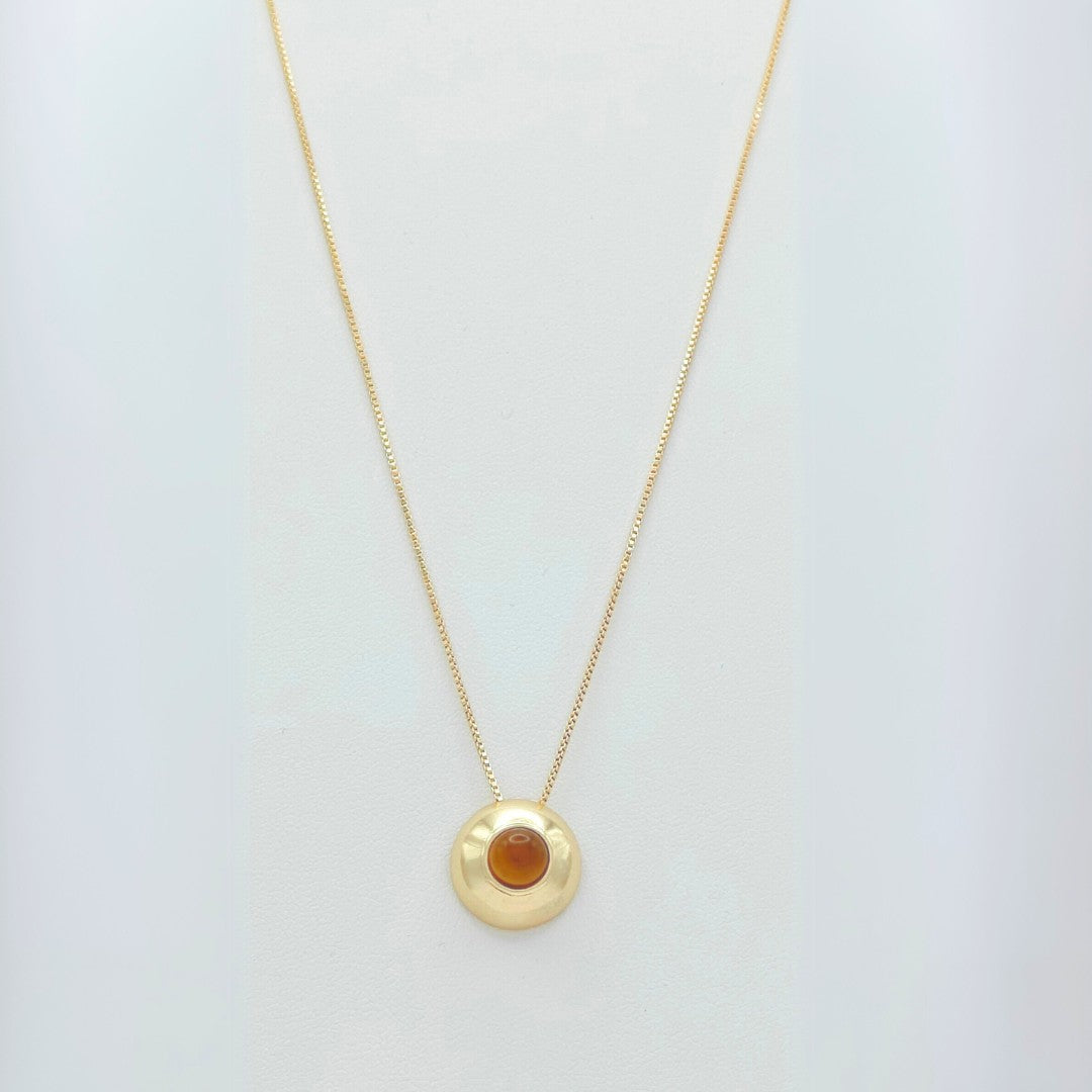 Collar Spot redondo cabujón Ojo de tigre