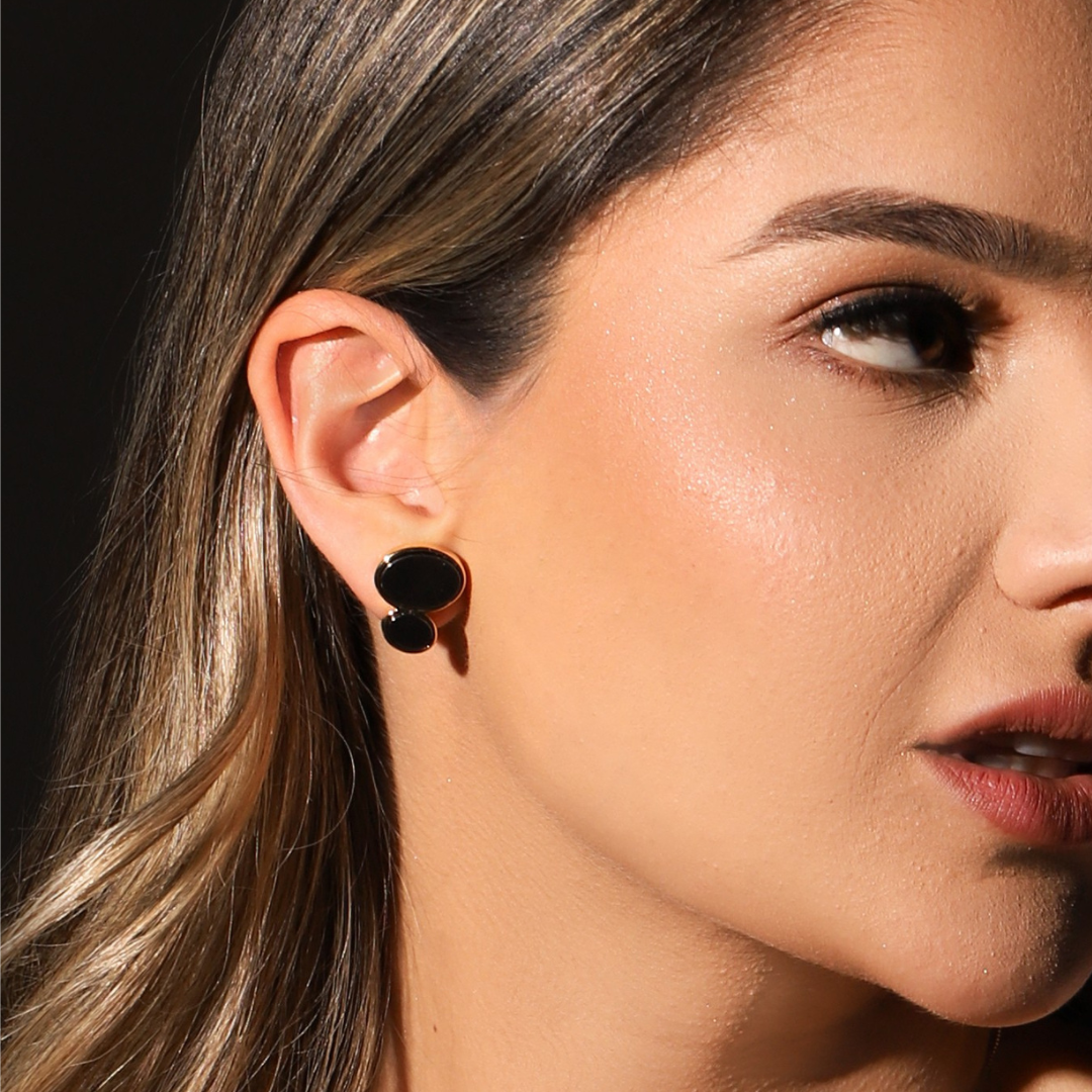Pendientes Hematita doble