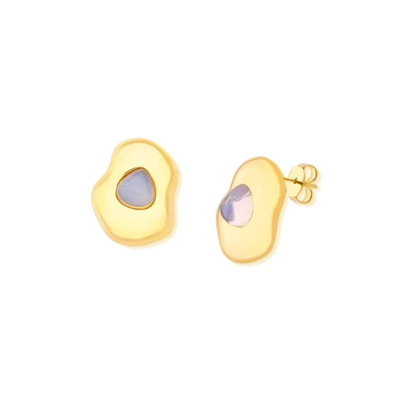Pendientes Spot piedra cabujón orgánico Opalina