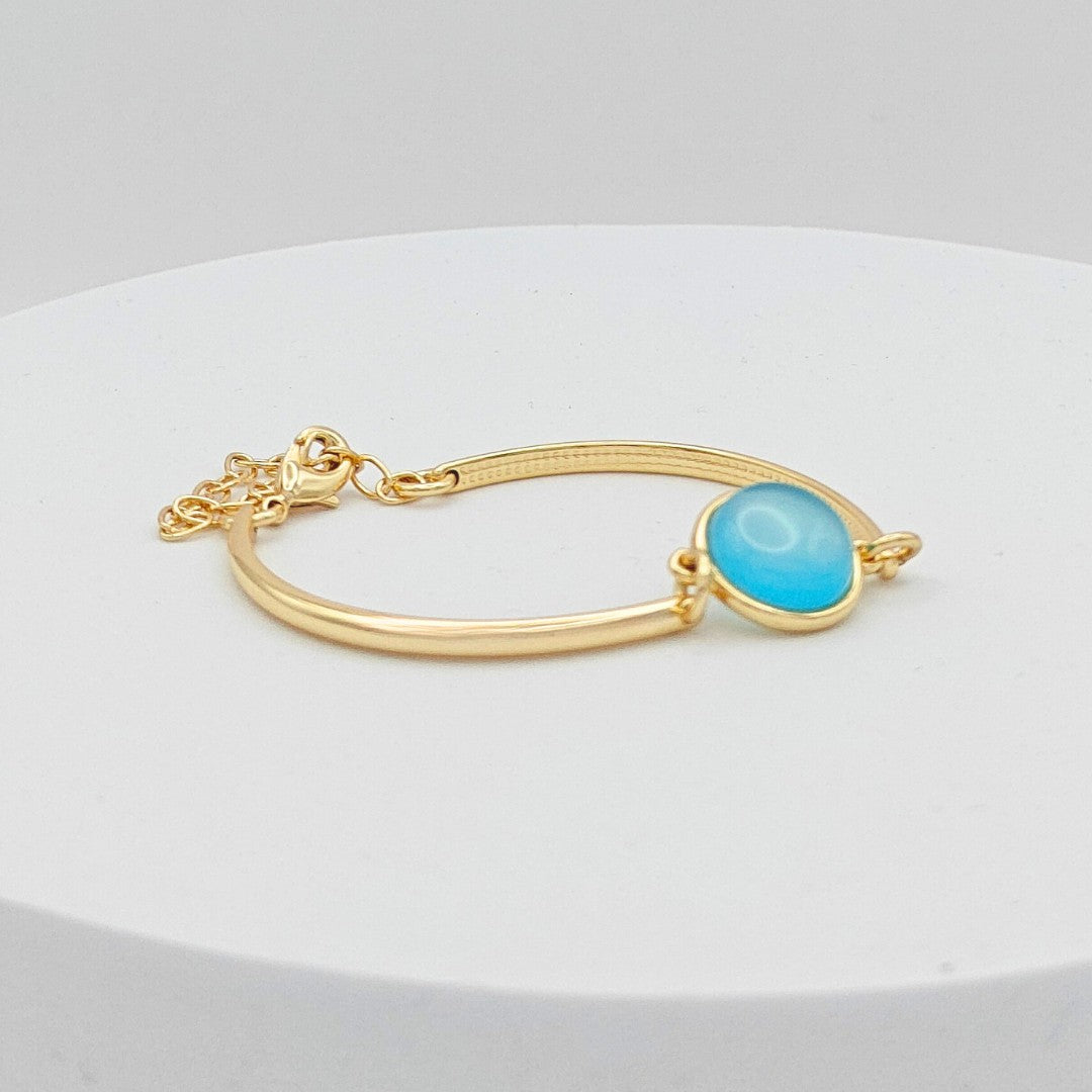 Pulsera Basic Ágata azul cielo