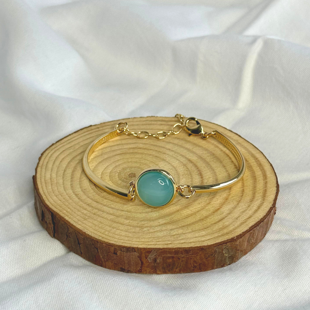 Pulsera Basic Ágata azul cielo