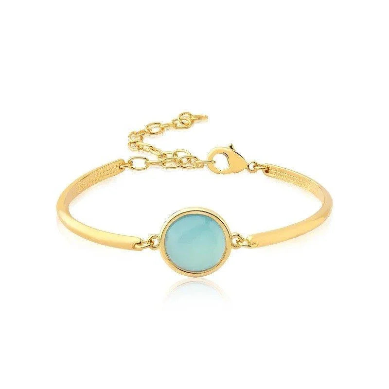 Pulsera Basic Ágata azul cielo