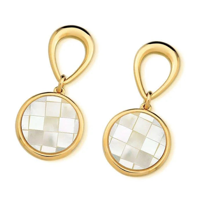 Pendientes Mosaic redondo metal gota