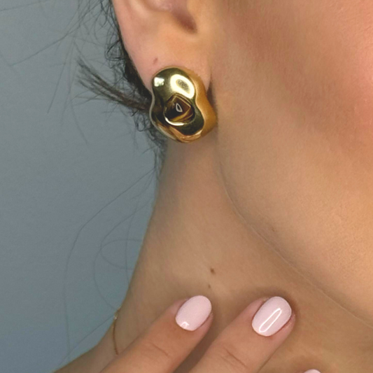 Pendientes Spot piedra cabujón orgánico Ojo de tigre