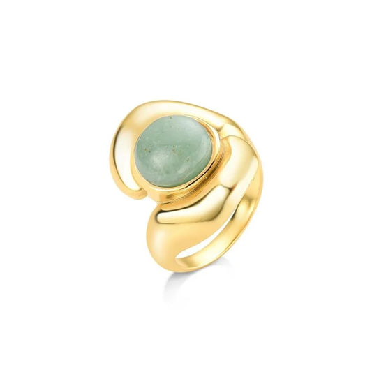 Anillo Movimiento Cuarzo verde